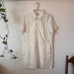 COS NWT Utility Shirt Dress in Cream Color